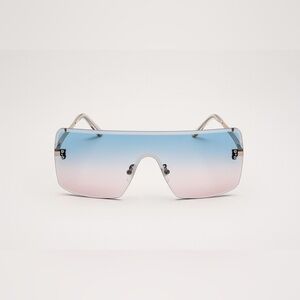 Aldo Oversized Shield Sunglasses – Clear Transparent Fashion Shades